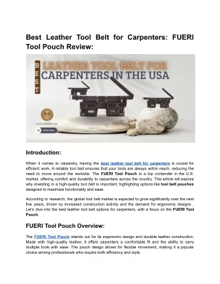 Best Leather Tool Belt for Carpenters