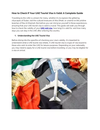 How to Check If Your UAE Tourist Visa Is Valid A Complete Guide