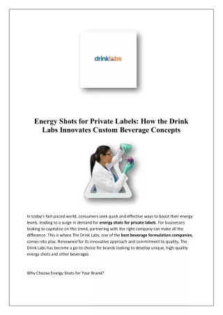 Create Energy Drink | Drink Labs