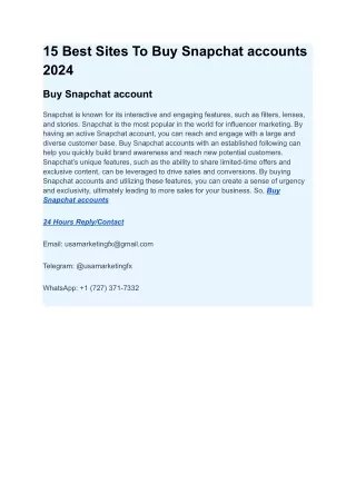 15 Best Sites To Buy Snapchat accounts 2024
