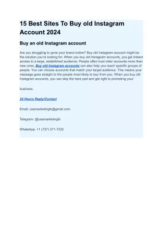 15 Best Sites To Buy old Instagram Account 2024