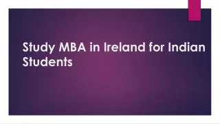 Study MBA in Ireland for Indian Students