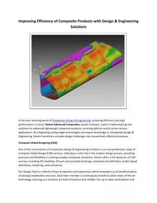 Improving Efficiency of Composite Products with Design & Engineering Solutions