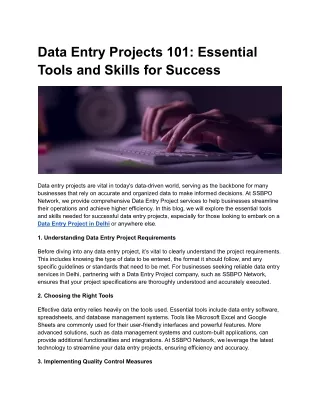 Data Entry Projects 101: Essential Tools and Skills for Success