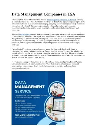 Data Management Companies in USA