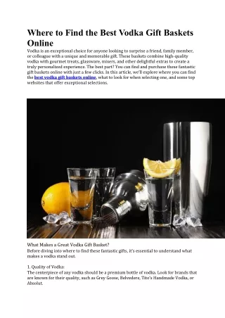 Where to Find the Best Vodka Gift Baskets Online