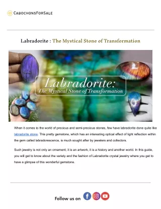 Labradorite : The Mystical Stone of Transformation
