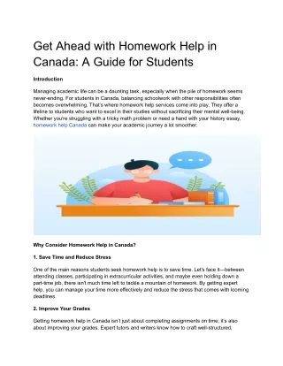 Get Ahead with Homework Help in Canada_ A Guide for Students