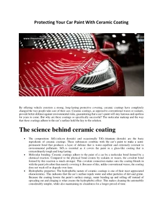 Protecting Your Car Paint With Ceramic Coating