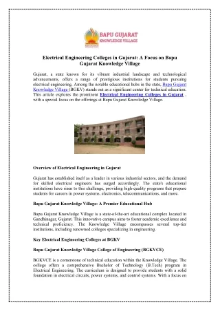 Find the Best Institute for Electrical Engineering in Gandhinagar
