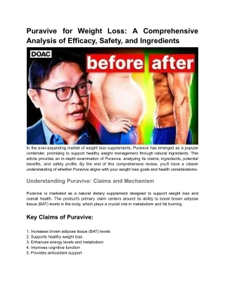Puravive for Weight Loss_ A Comprehensive Analysis of Efficacy, Safety, and Ingredients (1)