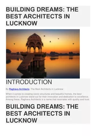 Building Dreams The Best Architects in Lucknow