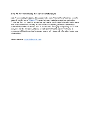 Meta AI: Revolutionizing Research on WhatsApp