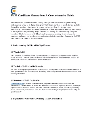 IMEI Certificate Generation: A Comprehensive Guide