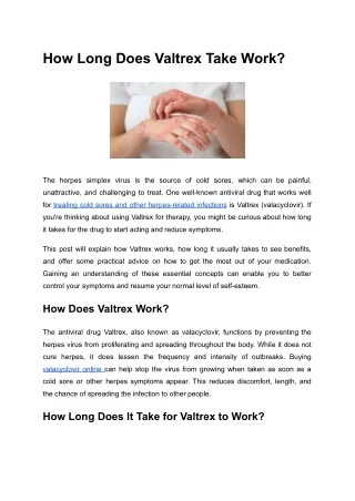 How Long Does Valtrex Take Work