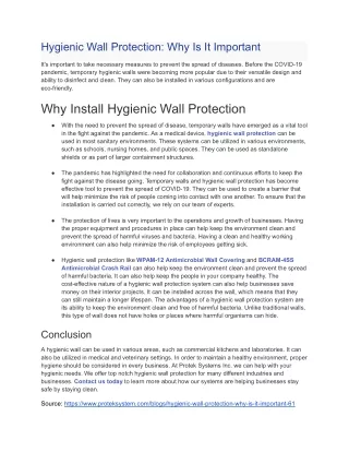 Hygienic Wall Protection_ Why Is It Important