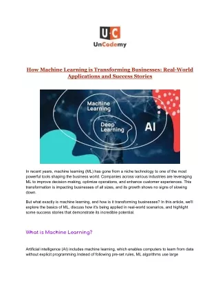 How Machine Learning is Transforming Businesses_ Real-World Applications and Success Stories