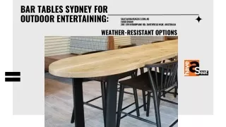Bar Tables Sydney for Outdoor Entertaining: Weather-Resistant Options