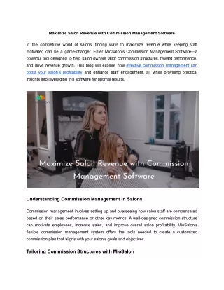 Maximize Salon Revenue with Commission Management Software
