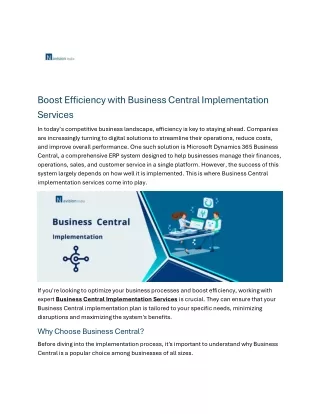 Boost Efficiency with Business Central Implementation Services