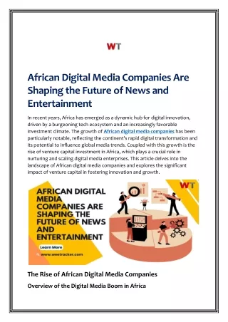 African Digital Media Companies Are Shaping the Future of News and Entertainment