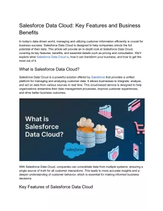 Salesforce Data Cloud_ Key Features and Business Benefits