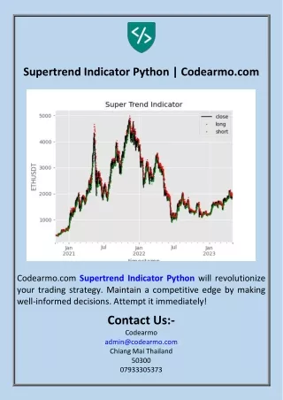 Supertrend Indicator Python  Codearmo.com