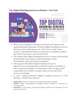 Top Digital Branding Services in Florida