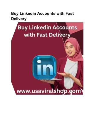 Buy Linkedin Accounts with Fast Delivery