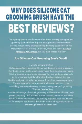 Why does Silicone Cat Grooming Brush Have the Best Reviews?
