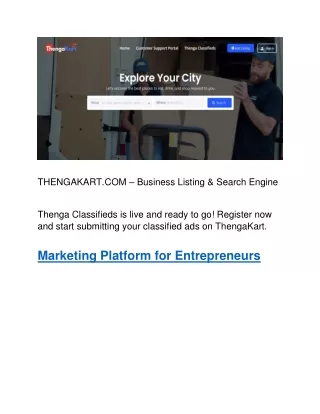 Marketing Platform for Entrepreneurs