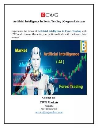 Artificial Intelligence In Forex Trading | Cwgmarkets.com