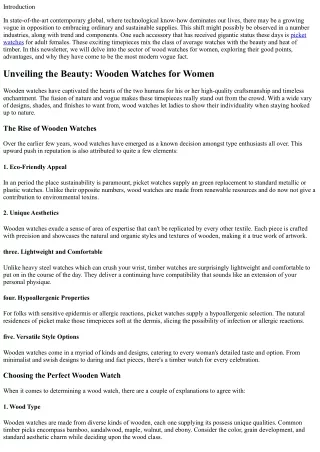 Unveiling the Beauty: Wooden Watches for Women