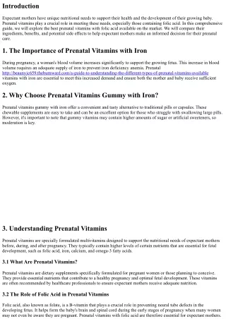 Best Prenatal Vitamins with Folic Acid: A Comparison Guide for Expectant Mothers