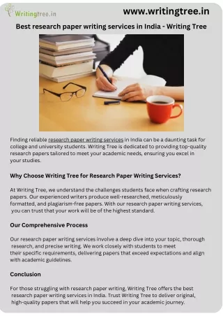 Best research paper writing services in India - Writing Tree