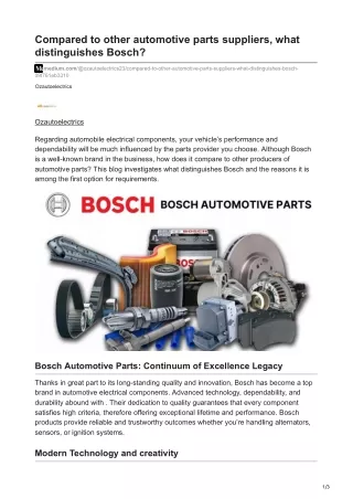 Compared to other automotive parts suppliers what distinguishes Bosch