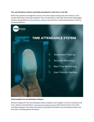 Time and Attendance Software for Retail Stores in the UAE