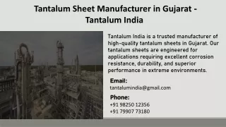 Tantalum Sheet Manufacturer in Gujarat - Tantalum India