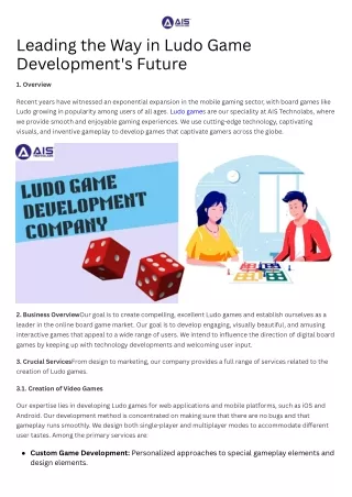 Leading the Way in Ludo Game Development's Future