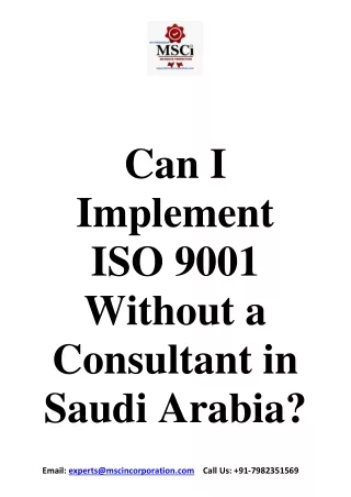 Can I Implement ISO 9001 Without a Consultant in Saudi Arabia