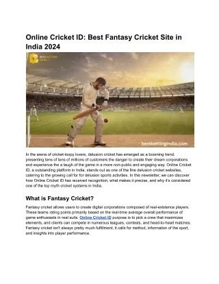 Online Cricket ID_ Best Fantasy Cricket Site in India