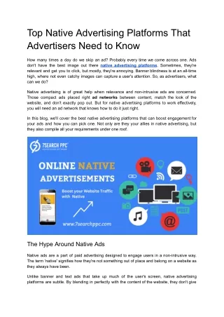 Top Native Advertising Platforms That Advertisers Need to Know