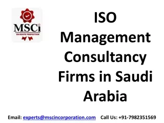 ISO Management Consultancy Firms in Saudi Arabia