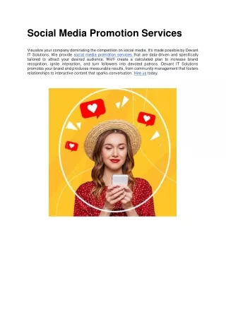 Social Media Promotion Services