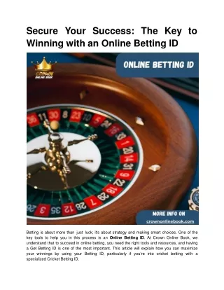 Secure Your Success_ The Key to Winning with an Online Betting ID