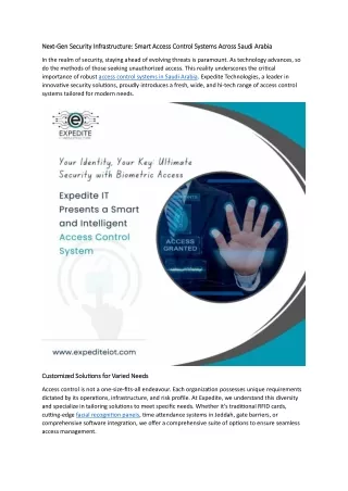 Smart Access Control Systems Across Saudi Arabia