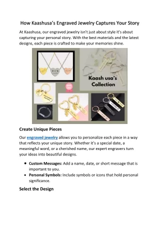 How Kaashusa’s Engraved Jewelry Captures Your Story
