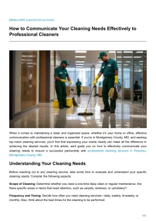 How to Communicate Your Cleaning Needs Effectively to