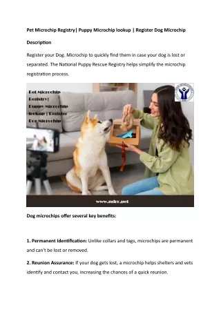 Pet Microchip Registry Puppy Microchip lookup  Register Dog Microchip