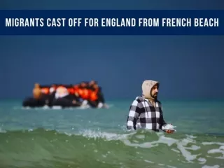 Migrants cast off for England from French beach